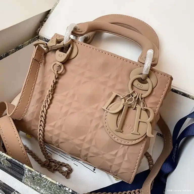 Cheap Apricot Lady Frosted Mini Ultramatte Dior Cannage Bag Calfskin 0616 Luxury